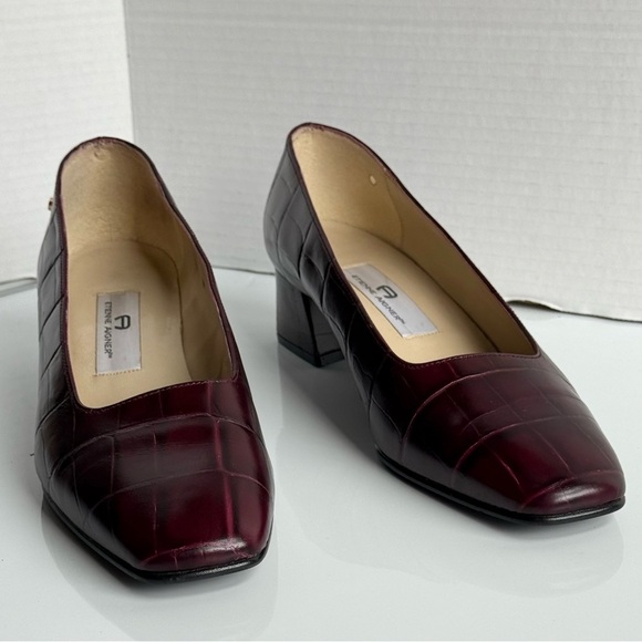 Etienne Aigner Burgundy Heels Classic Sophisticated Design Size 10W - Picture 10 of 10